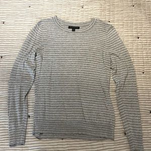 Banana Republic Gray and white pinstripe sweater